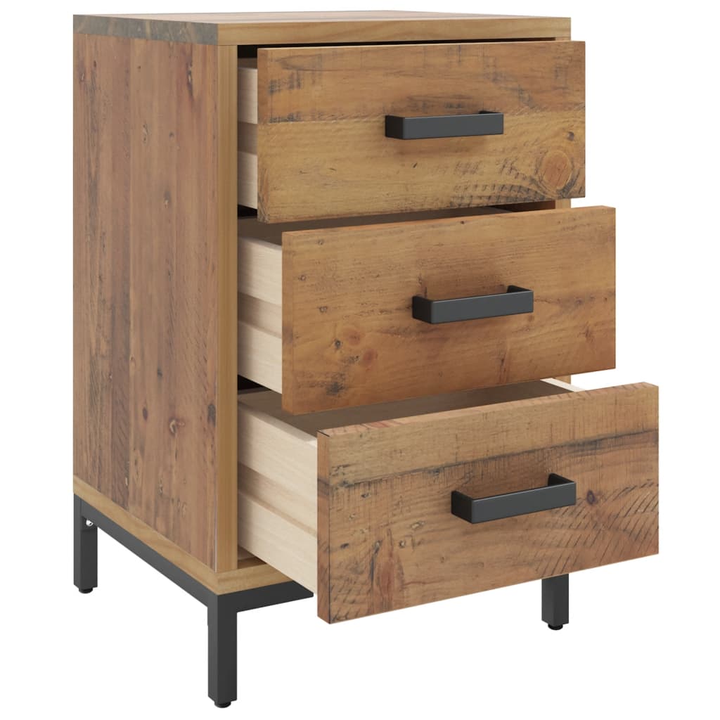 Mesitas De Noche 2 Uds Madera Maciza De Pino 40x30x55 Cm_2