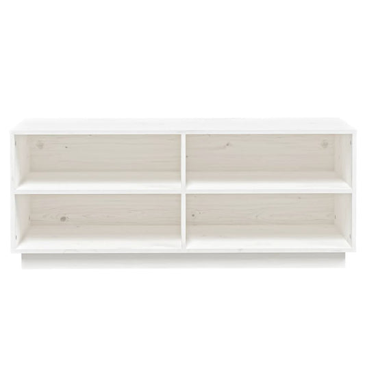 Armario Zapatero De Madera Maciza De Pino Blanco 110x34x45 Cm / Vetonek_0