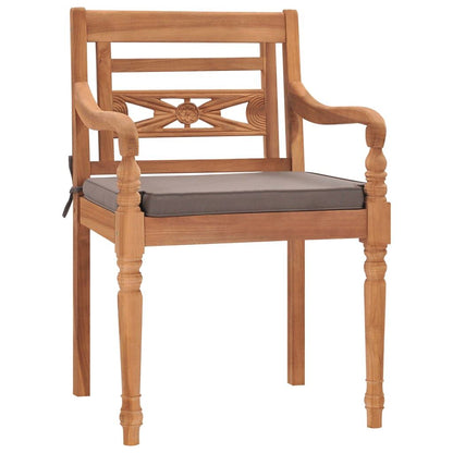 Vidaxl Sillas Batavia 2 Uds Madera Maciza Teca Con Cojines Gris Oscuro_1