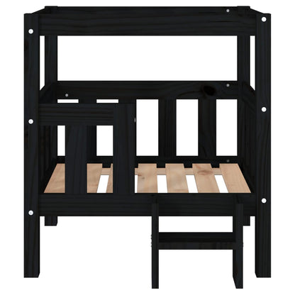 Vidaxl Cama Para Perros Madera Maciza De Pino Negro 65,5x50,5x70 Cm_4