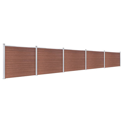 Set De Panel De Valla Wpc Marrón 872x146 Cm / Vetonek_0