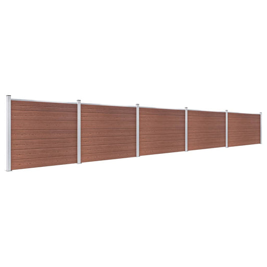 Set De Panel De Valla Wpc Marrón 872x146 Cm / Vetonek_0