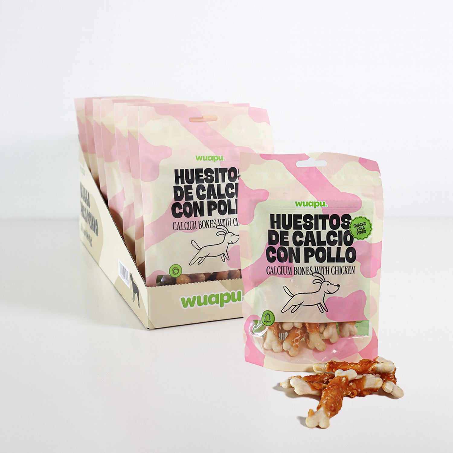 Snack Natural Para Perro Huesitos De Calcio Con Pollo Wuapu 12x100gr_2