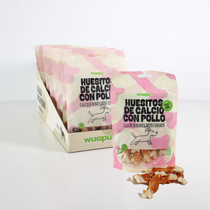 Snack Natural Para Perro Huesitos De Calcio Con Pollo Wuapu 12x100gr_2