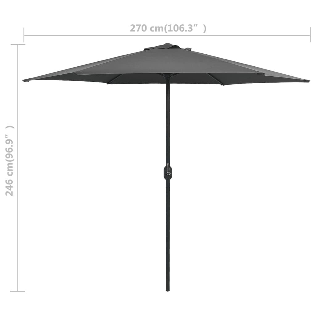Vidaxl Sombrilla De Jardín Palo De Aluminio Gris Antracita 270x246 Cm_2
