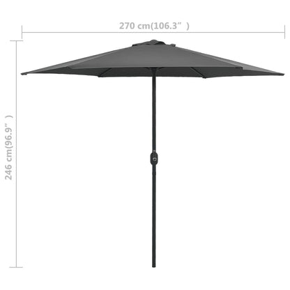 Vidaxl Sombrilla De Jardín Palo De Aluminio Gris Antracita 270x246 Cm_2