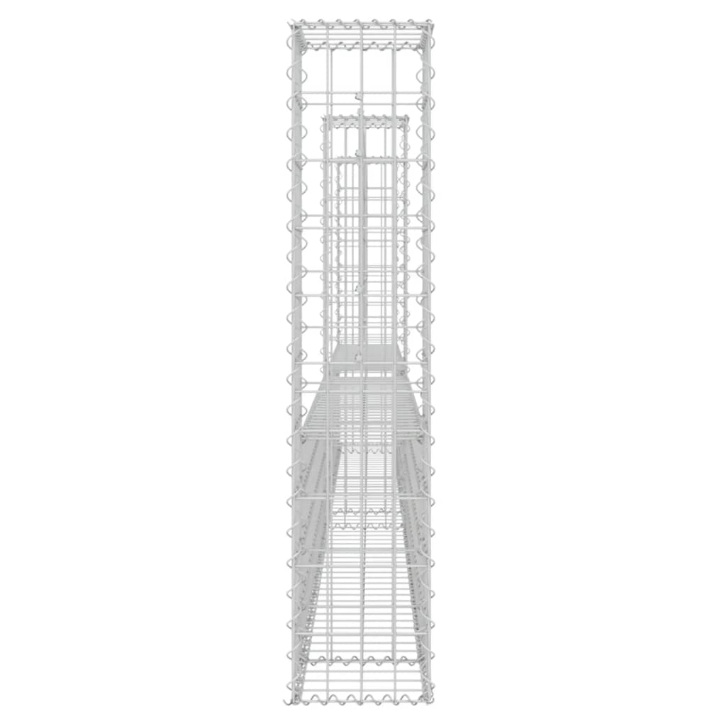 Cesta De Gaviones Forma De U 3 Postes De Hierro 260x20x100 Cm / Vetonek_4