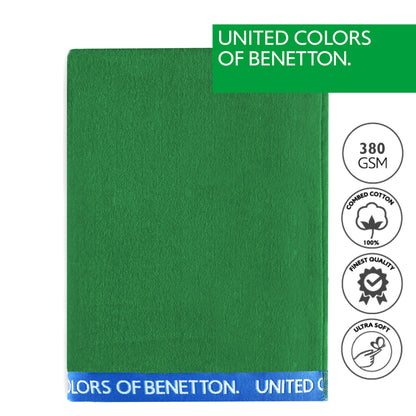 Set 2 Toalla De Playa 90x160cm 380gsm Velour 100%algodon Verde Casa Benetton_1