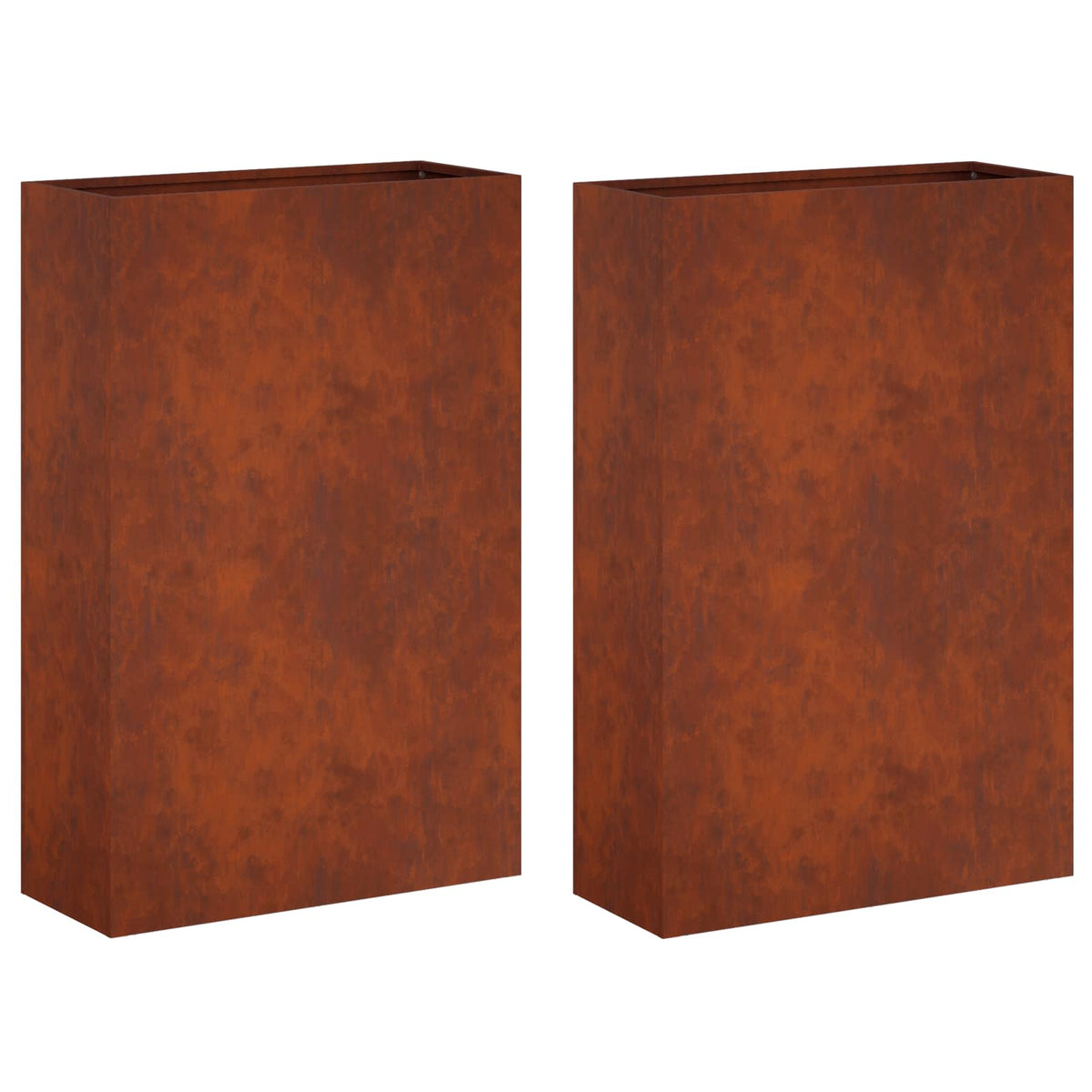 Macetero De Jardín 2 Uds. Oxidado 50 X 20 X 75 Cm Acero Oxidado_0