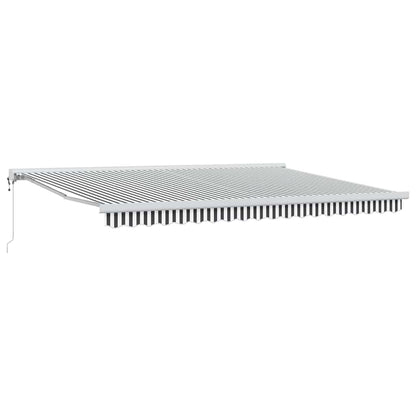 Toldo Retráctil Aluminio Y Tela Gris Antracita Y Blanco 4,5x3 M_0