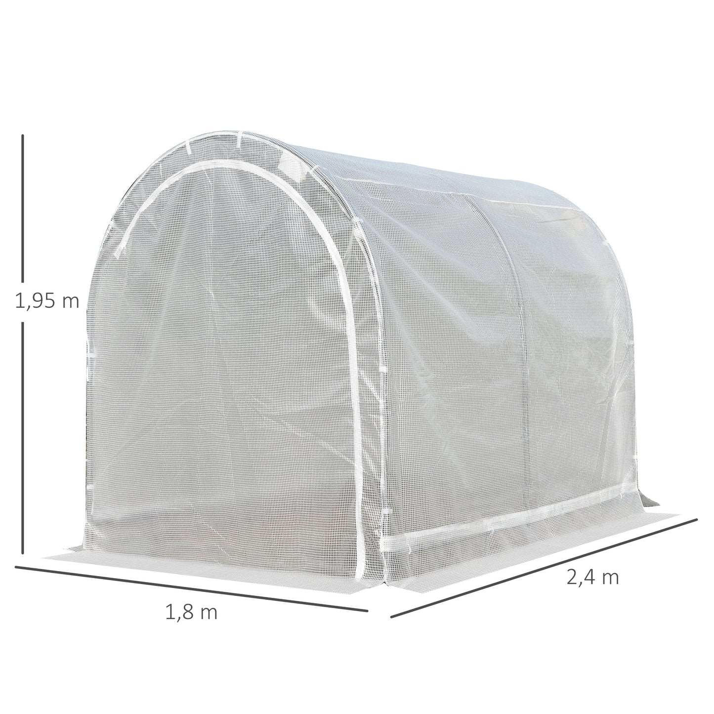 Outsunny Invernaro Jardín 240x180x195 Cm Tipo Túnel Para Cultivo Plantas_2
