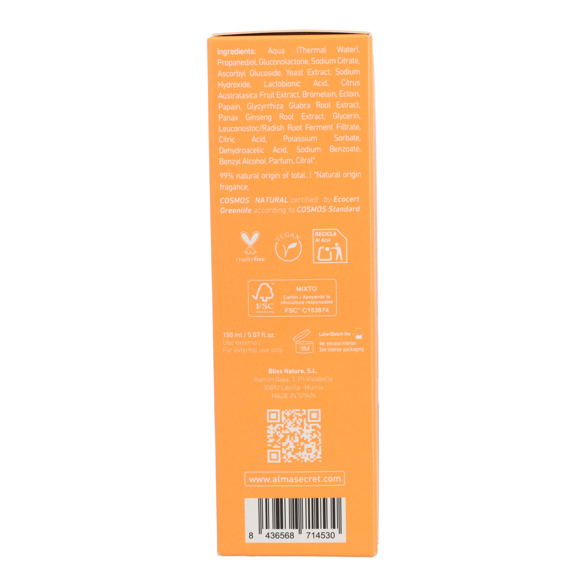 Tónico exfoliante activo MORNING VITA GLOW Alma Secret 150ml