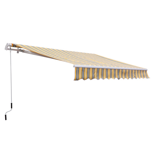 Outsunny Toldo Manual Plegable De Aluminio Toldo Balcón Patio Terraza Manivela_0
