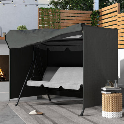 Outsunny Funda Balancín Jardín Con 2 Cremalleras 205x124x164 Cm Gris Oscuro_1