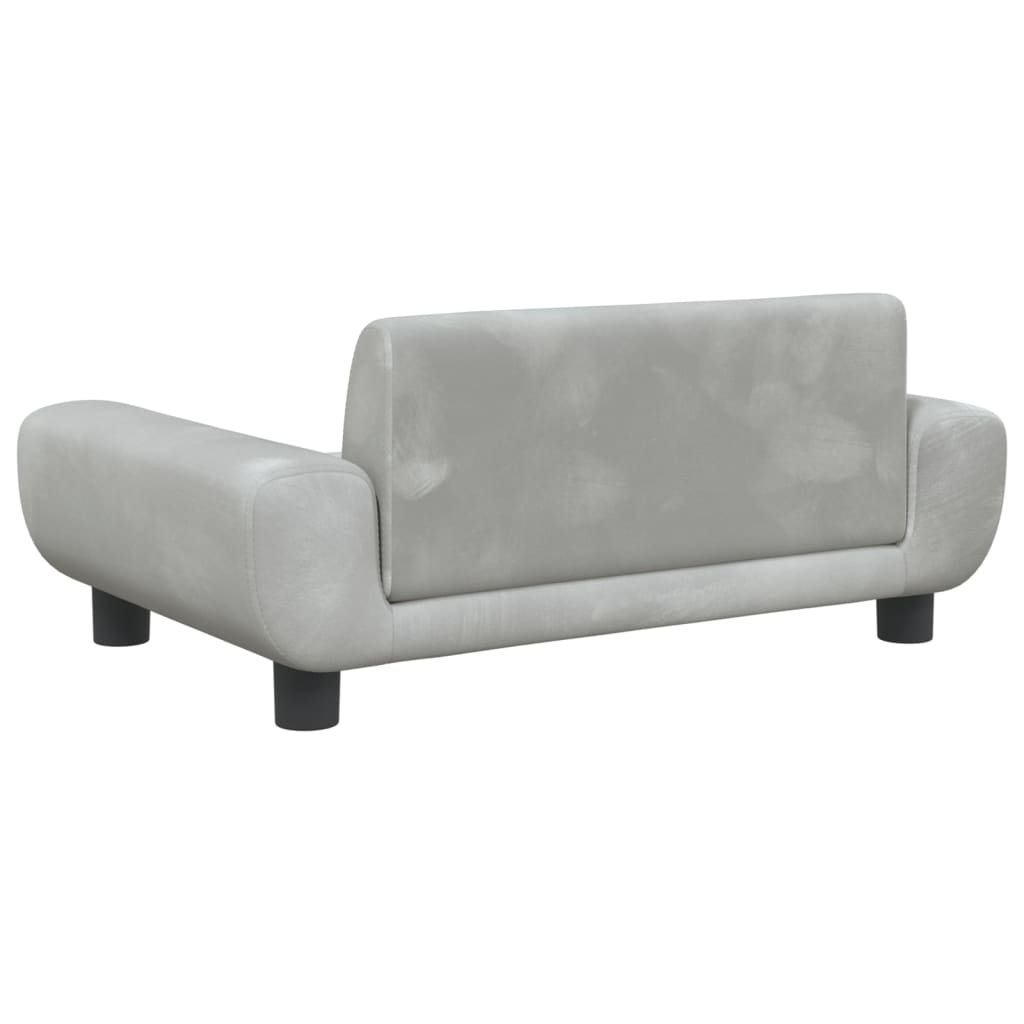 Cama Para Perros De Terciopelo Gris Claro 70x45x33 Cm / Vetonek_0