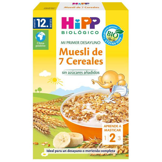 Muesli para niños con 7 Cereales Bio +12 meses HiPP 200 g