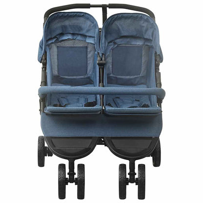 Vidaxl Carrito Para Gemelos De Acero Azul Marino_1
