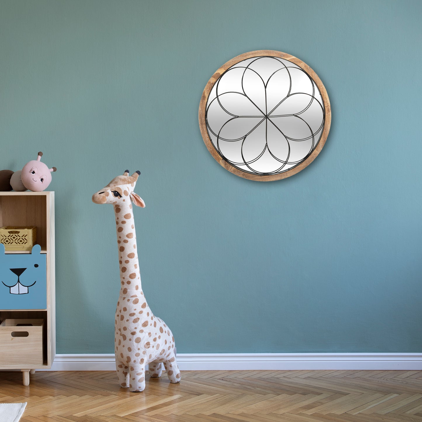 Well Home - Espejo De Roseta De Madera_2