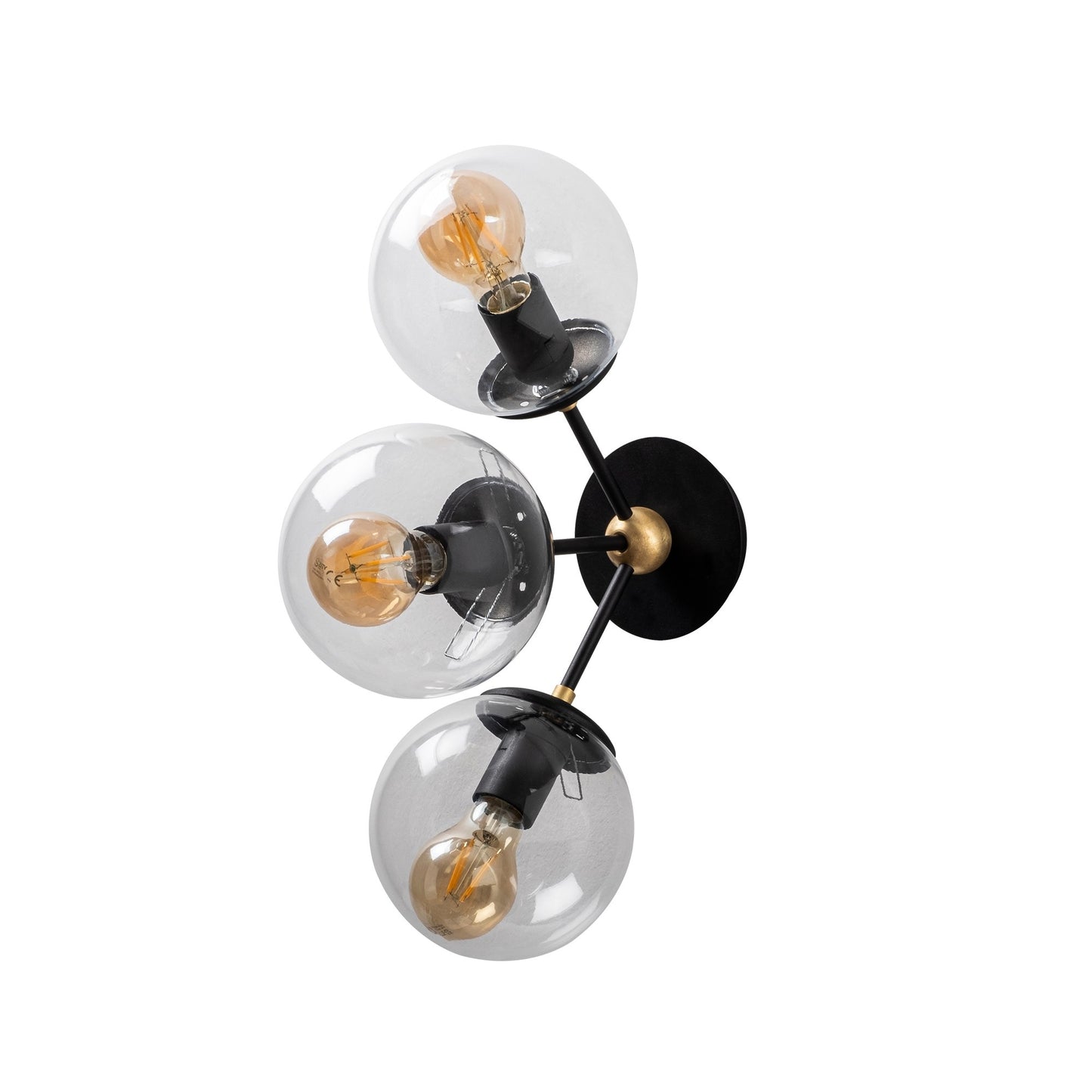 Aplique De Pared, Metal , Negro, 30x15x44, Casquillo 3 X E 27 Max 40 W_2