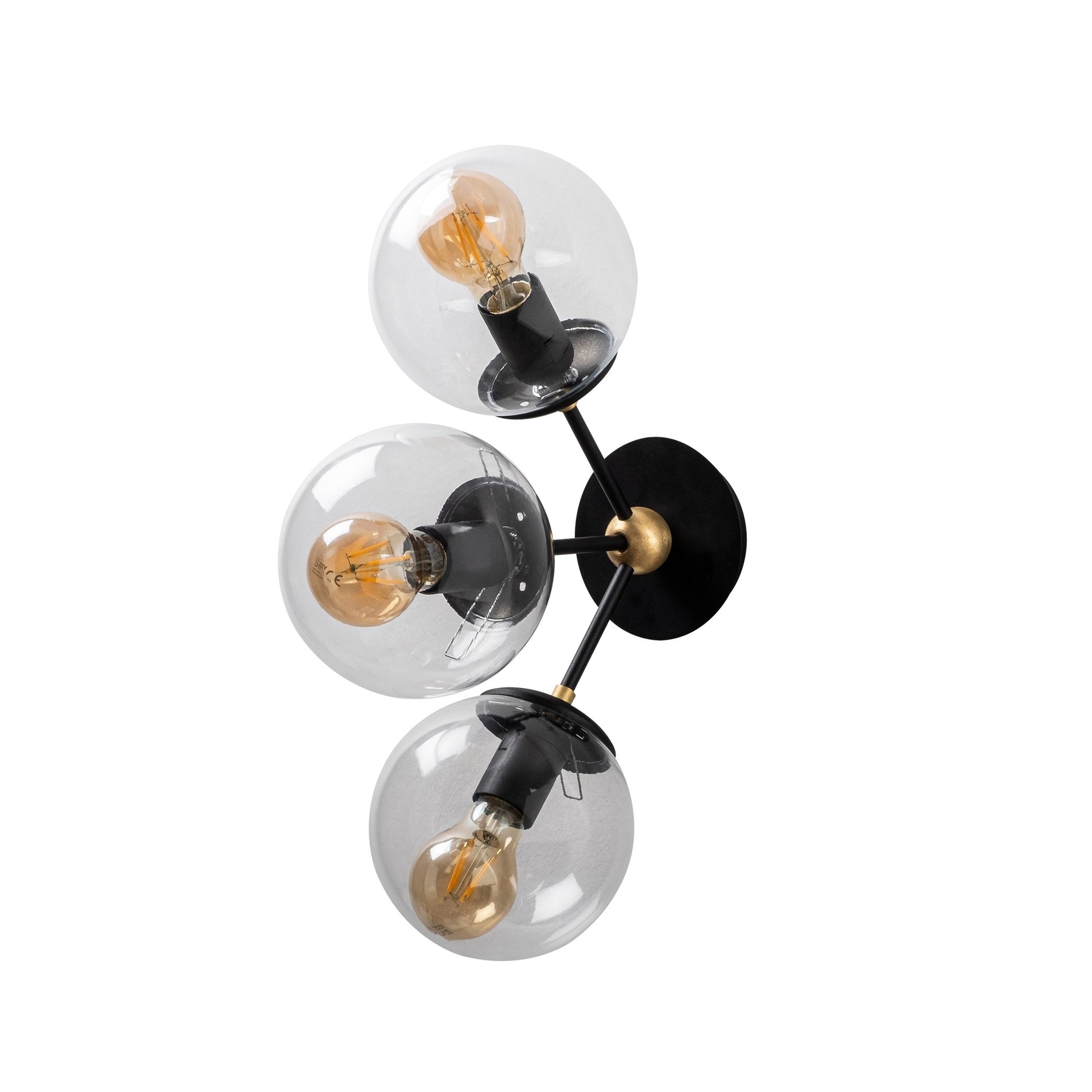 Aplique De Pared, Metal , Negro, 30x15x44, Casquillo 3 X E 27 Max 40 W_2