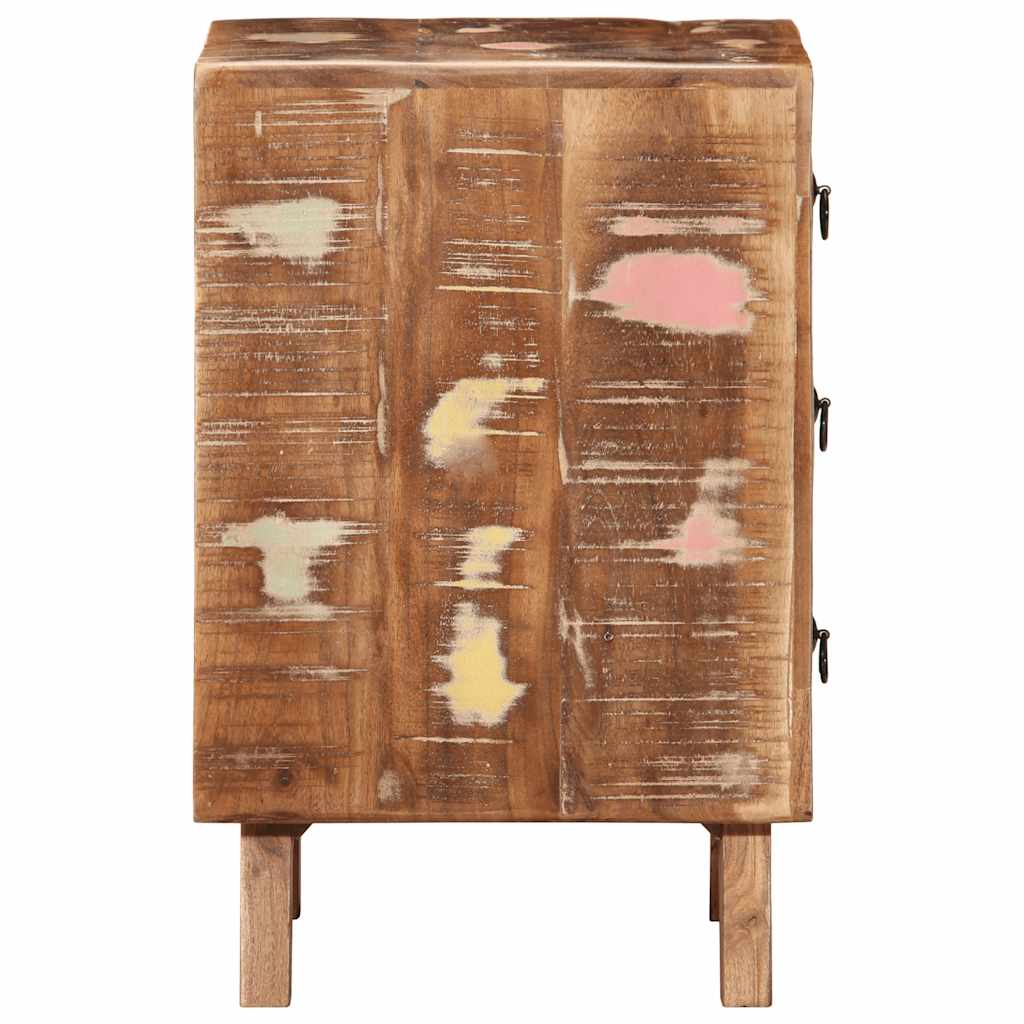 Mesita De Noche 37x32x50 Cm Madera Maciza Reciclada_1