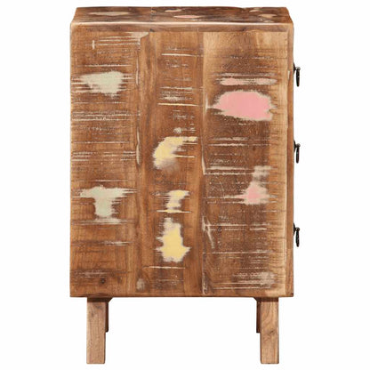 Mesita De Noche 37x32x50 Cm Madera Maciza Reciclada_1