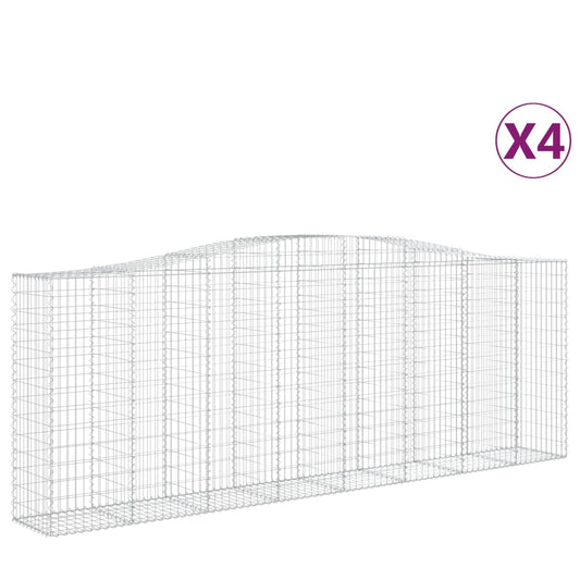 Cestas Gaviones 4 Uds Forma De Arco Hierro 400x50x140/160 Cm_0