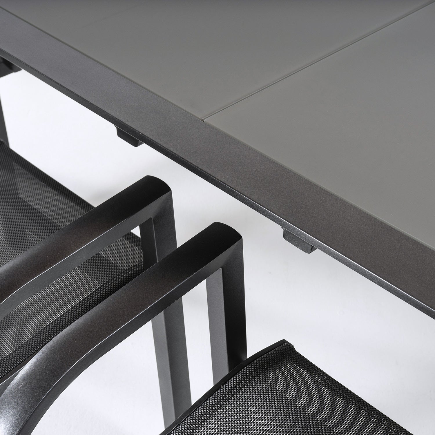 Conjunto Para Jardín Color Antracita, Mesa Extensible 160/210 Y 6 Sillones Apilables, Aluminio Doble Reforzado, 6 Plazas_4