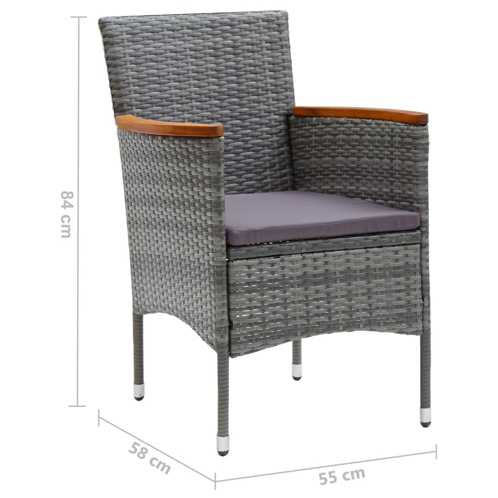 Juego De Comedor Para Jardín De 5 Piezas Gris / Vetonek_5