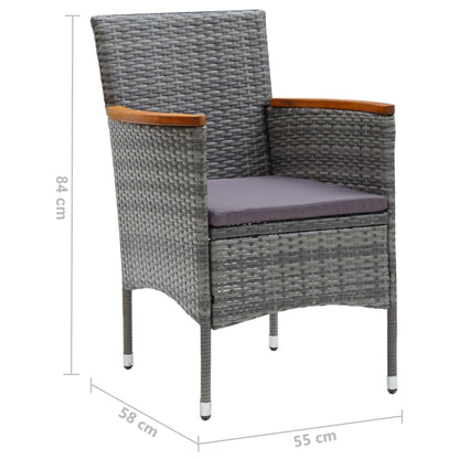Juego De Comedor Para Jardín De 5 Piezas Gris / Vetonek_5