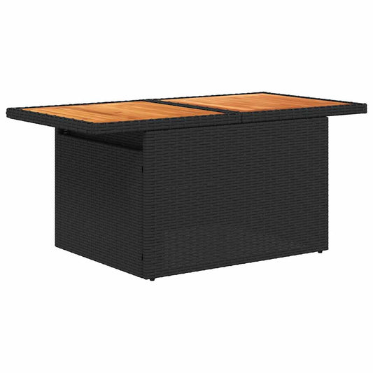 Set Sofás Jardín Y Cojines 7 Pzas Ratán Sintético Acacia Negro / Vetonek_0
