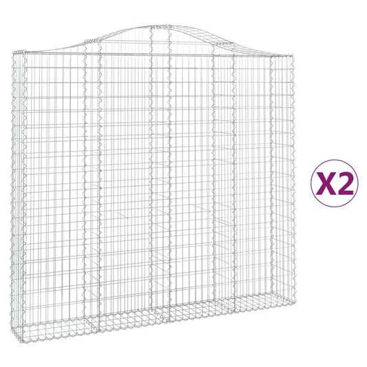 Cestas De Gaviones 2 Uds Forma De Arco Hierro 200x30x180/200 Cm_0