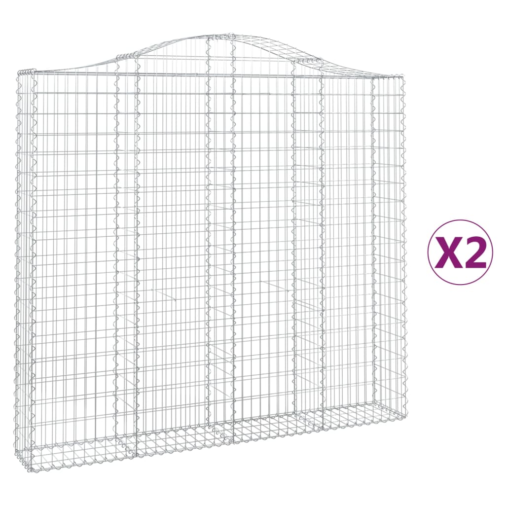Cestas De Gaviones 2 Uds Forma De Arco Hierro 200x30x180/200 Cm_0