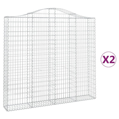 Cestas De Gaviones 2 Uds Forma De Arco Hierro 200x30x180/200 Cm_0
