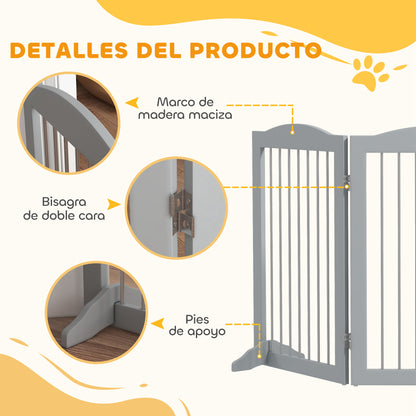 Pawhut Barrera De Seguridad Para Perros Plegable 154x30x80 Cm Con Soporte De Pie_5