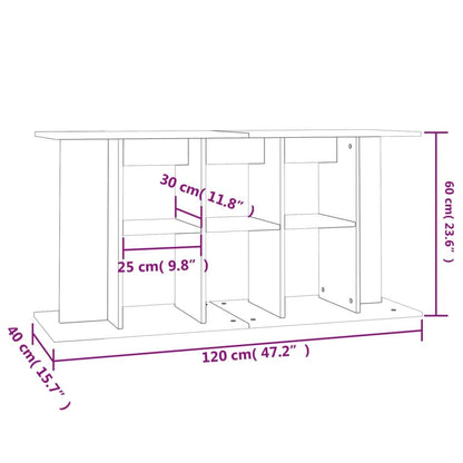 Vidaxl Soporte De Acuario Madera Ingeniería Blanco Brillo 120x40x60 Cm_2