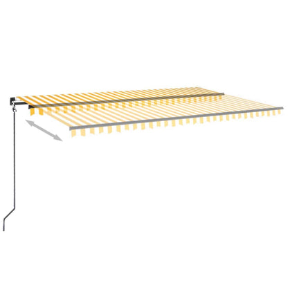 Toldo Retráctil Manual Amarillo Y Blanco 500x350 Cm_2