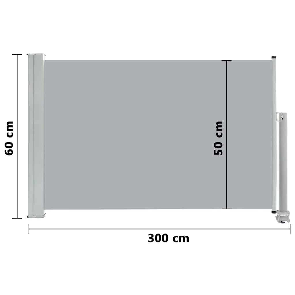 Vidaxl Toldo Lateral Retráctil De Jardín Gris 60x300 Cm_2