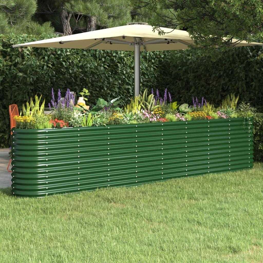 Jardinera Arriate Acero Recubrimiento Polvo Verde 332x40x68 Cm_1