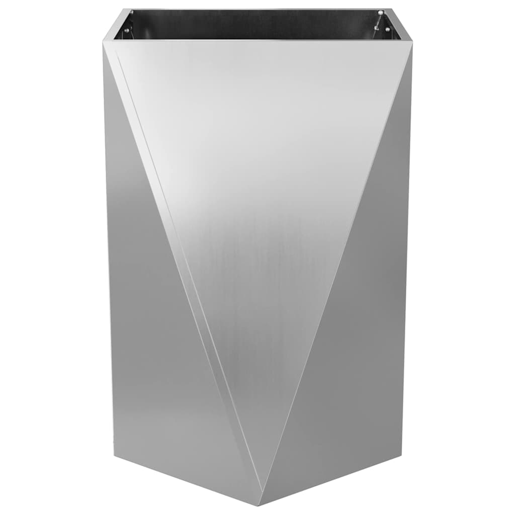 Jardinera 2 Pcs Plateado 50 X 50 X 75 Cm Acero Galvanizado_5