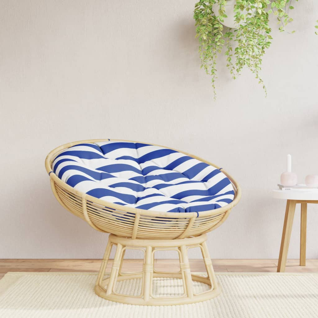 Vidaxl Cojín Redondo Tela Oxford A Rayas Azul Y Blanco Ø 100x11 Cm_1