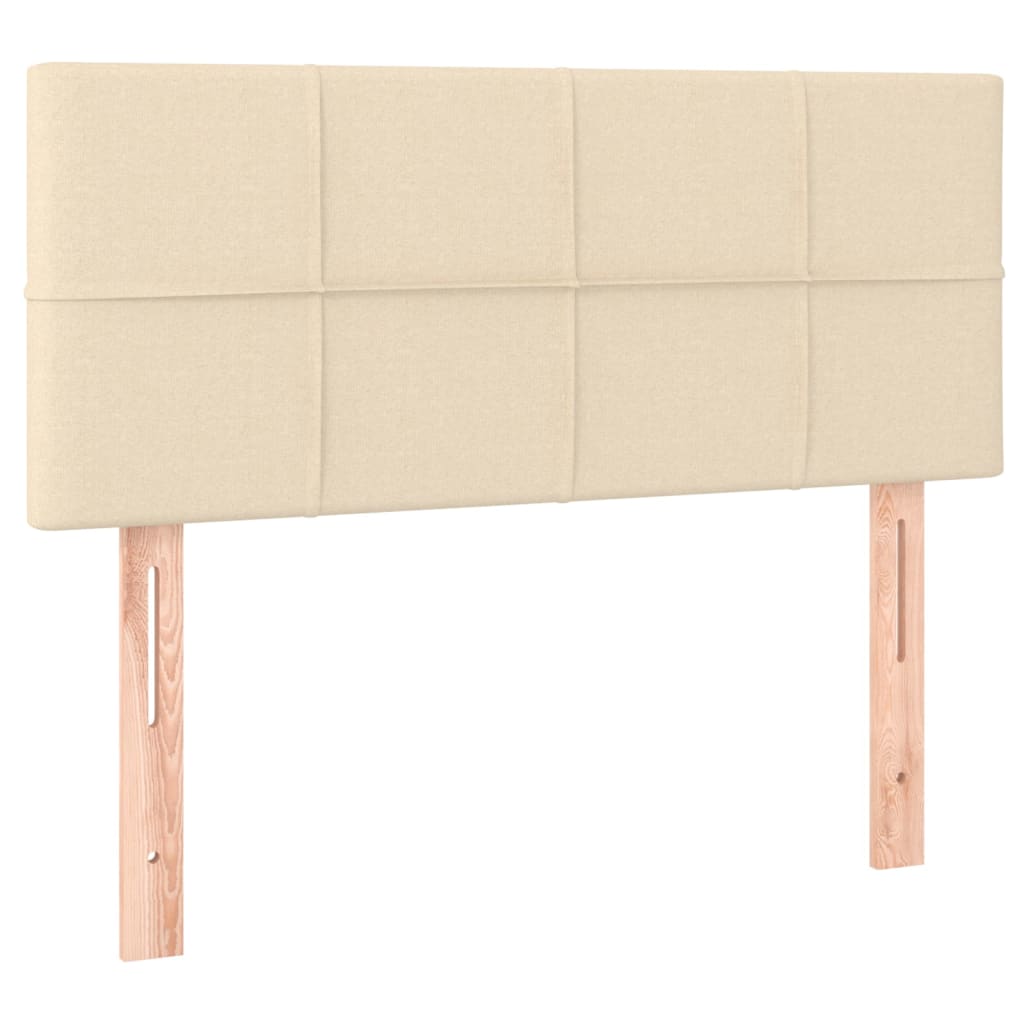 Cama Box Spring Colchón Y Luces Led Tela Color Crema 90x190 Cm / Vetonek_2