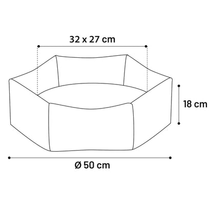 Flamingo Cama Para Perros Y Cremallera Panama Hexagonal Taupe 50x18 Cm / Vetonek_1