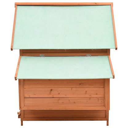 Vidaxl Gallinero De Madera Maciza De Abeto Rojo 150x96x110 Cm_3