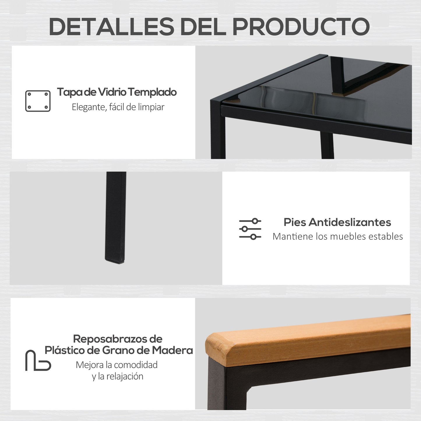 Outsunny Conjunto Muebles De Ratán Con Cojines 4 Piezas Acolchados Con Sofá_5