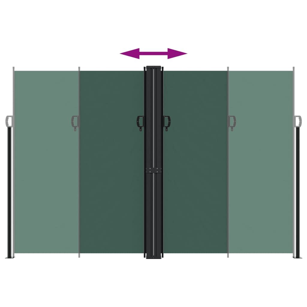 Vidaxl Toldo Lateral Retráctil Verde Oscuro 220x1000 Cm_4