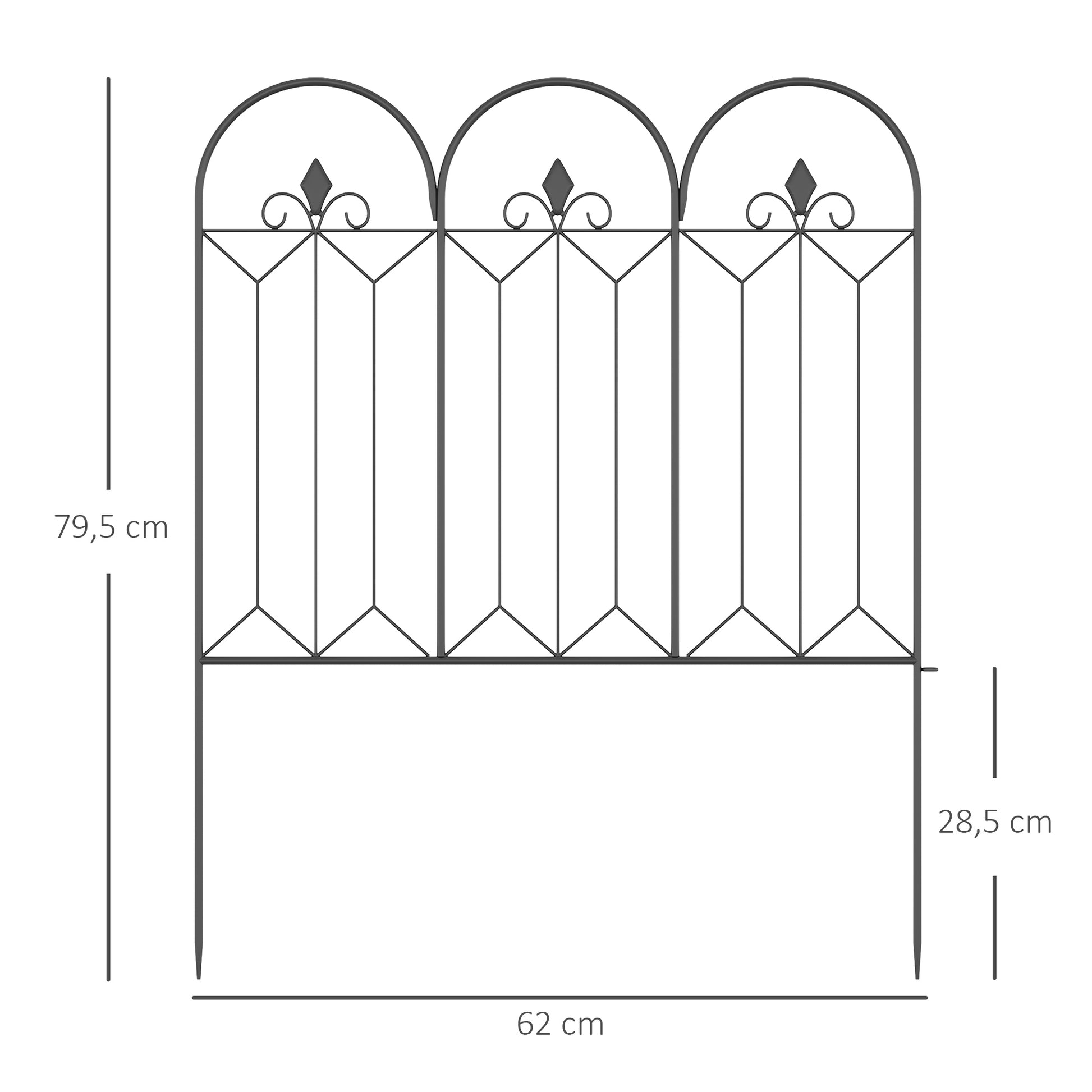 Outsunny Vallas De Jardín 305x79,5 Cm De Metal Combinación Libre Negro_2