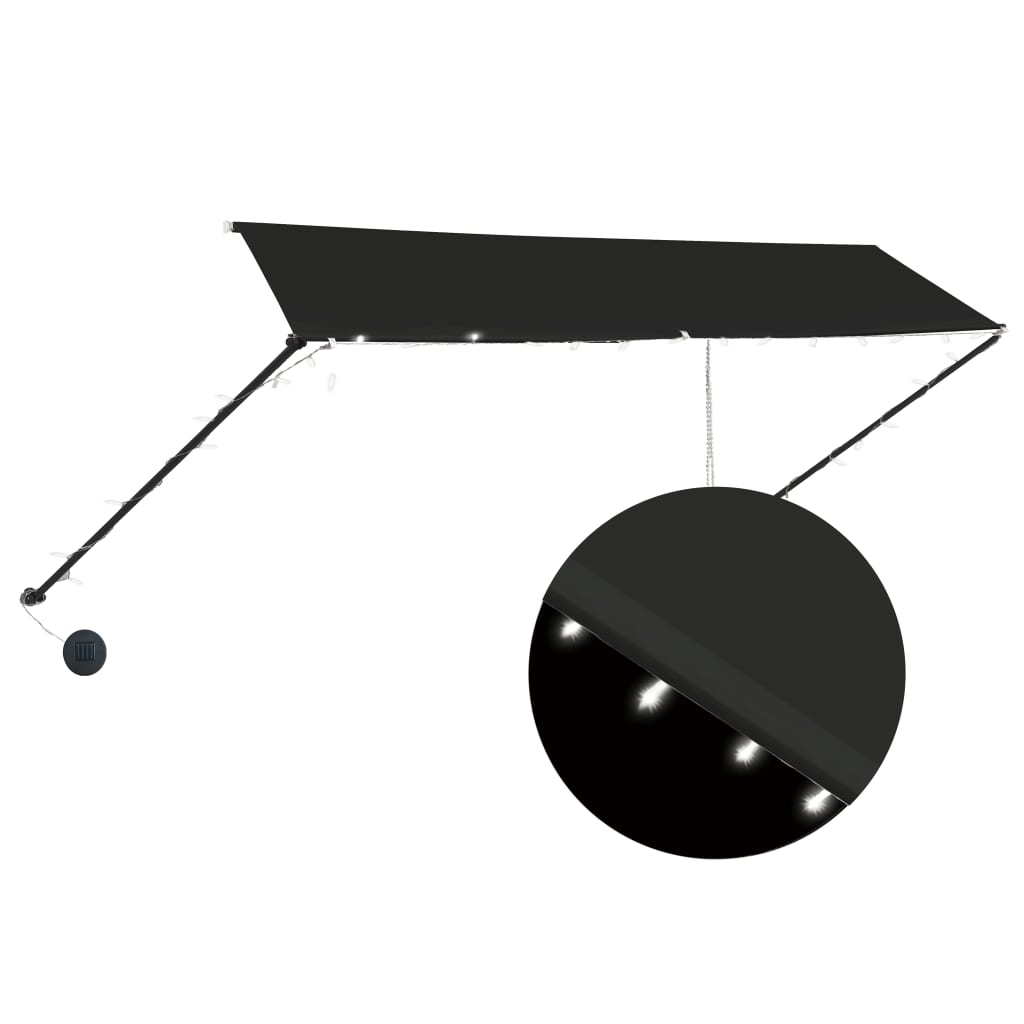 Toldo Retráctil Con Led Gris Antracita 350x150 Cm_0