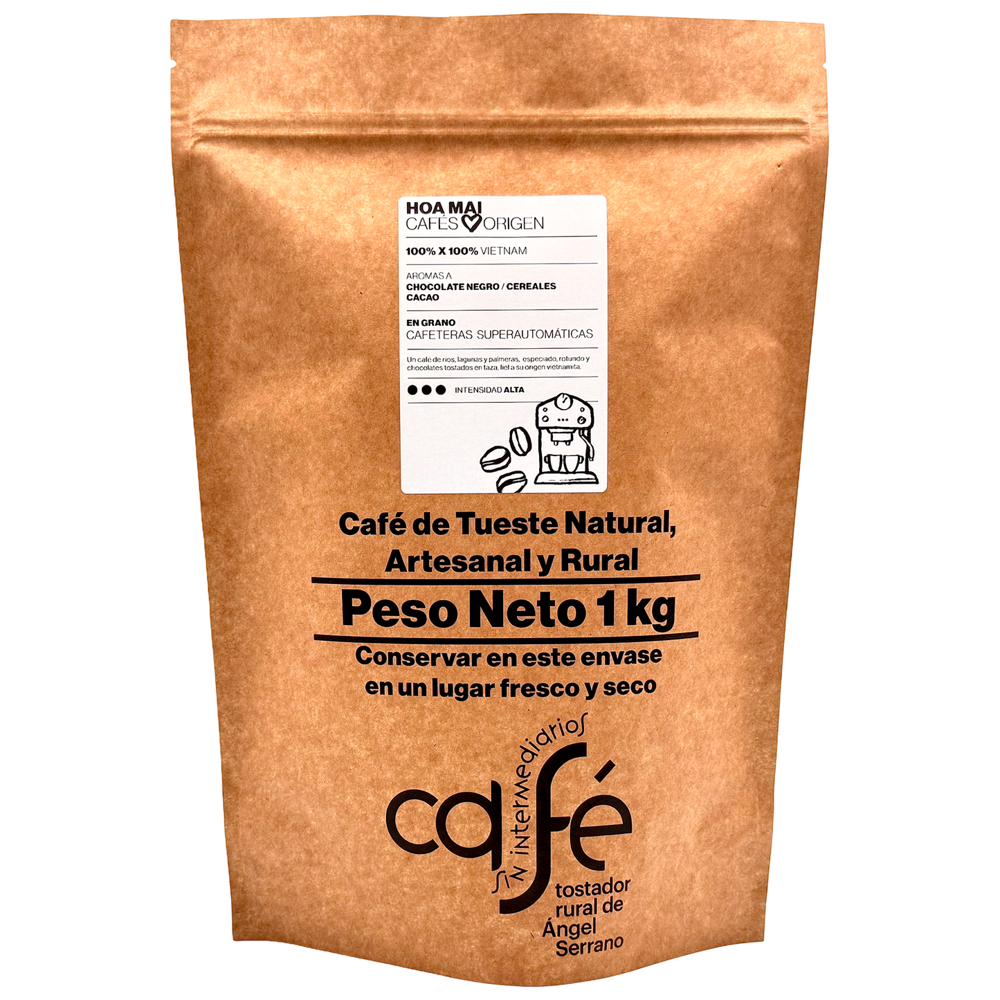 Cafe Sin Intermediarios Café Vietnam Hoa Mai En Grano Para Superautomática 1 Kg_0