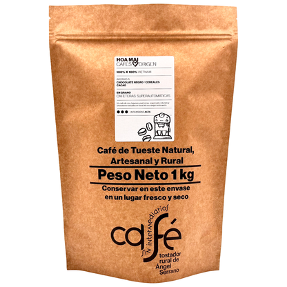 Cafe Sin Intermediarios Café Vietnam Hoa Mai En Grano Para Superautomática 1 Kg_0